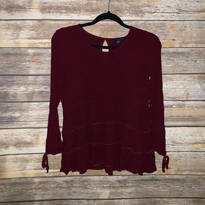 Maroon Ruffle Blouse